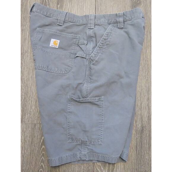 CARHARTT Cargo Work Casual Shorts Size 36 Men Original Fit Logo Cotton Gray - Picture 7 of 11